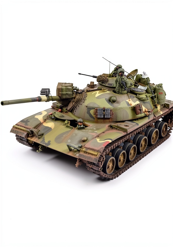 TankCraft Military Model Book English Kindle Series displayed on tablet beside scale model workbench