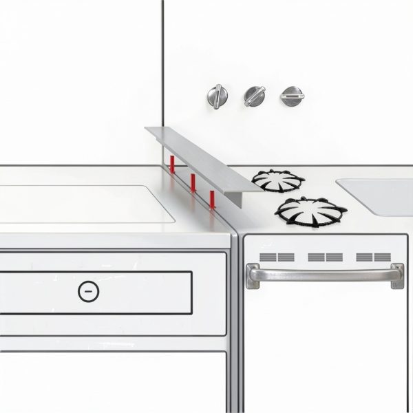 Stove Gap Cover HELESIN Silicone Set 2-Piece Heat Resistant Accessory-2