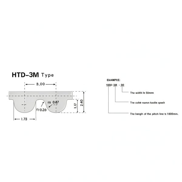 HTD3M 210 Close Loop Rubber Timing Belt Synchronous Belt Pitch 3mm Width 10mm (HTD 3M-210, 10mm Width)-3