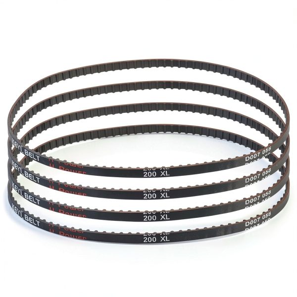 uxcell 4pcs 200XL 025 Timing Belt 100 Teeth Rubber Geared Cogged Belt, 0.25" Width, 0.20" Pitch Mechanical Replacement Belts-0