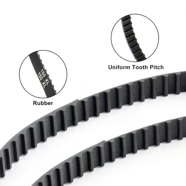 Timing Belt Qjaiune 150XL037 75 Tooth 10mm Black Neoprene Gear Belt-3